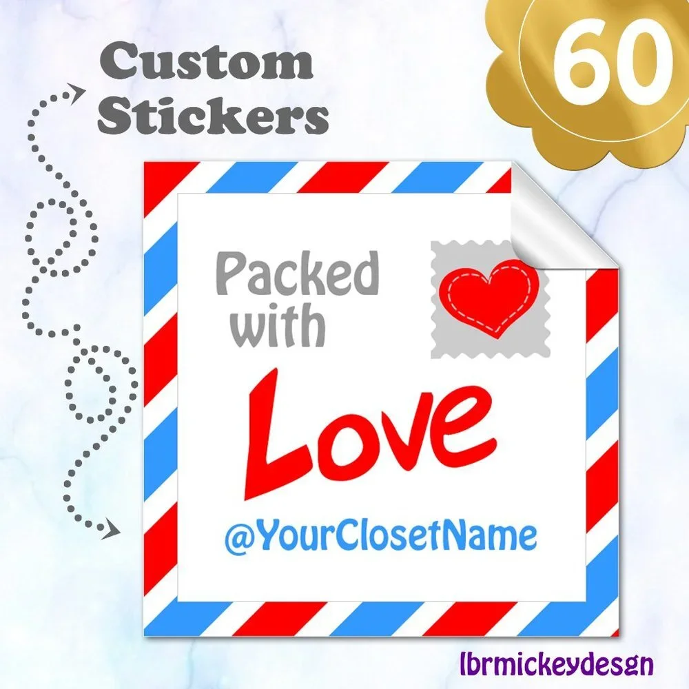 ♥️ 5x25 / 60 Thank You Stickers